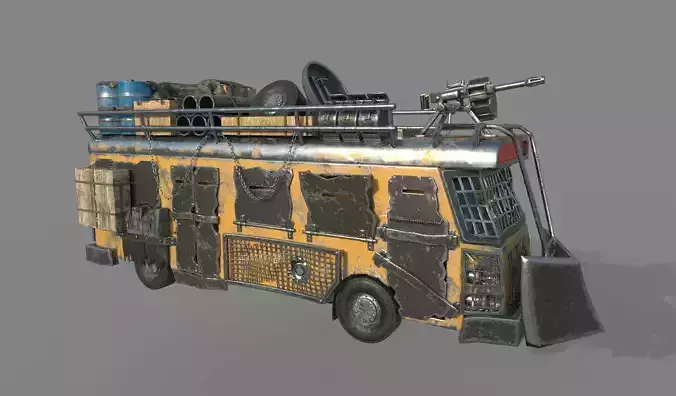 Apocalypse bus Free low-poly 3D model