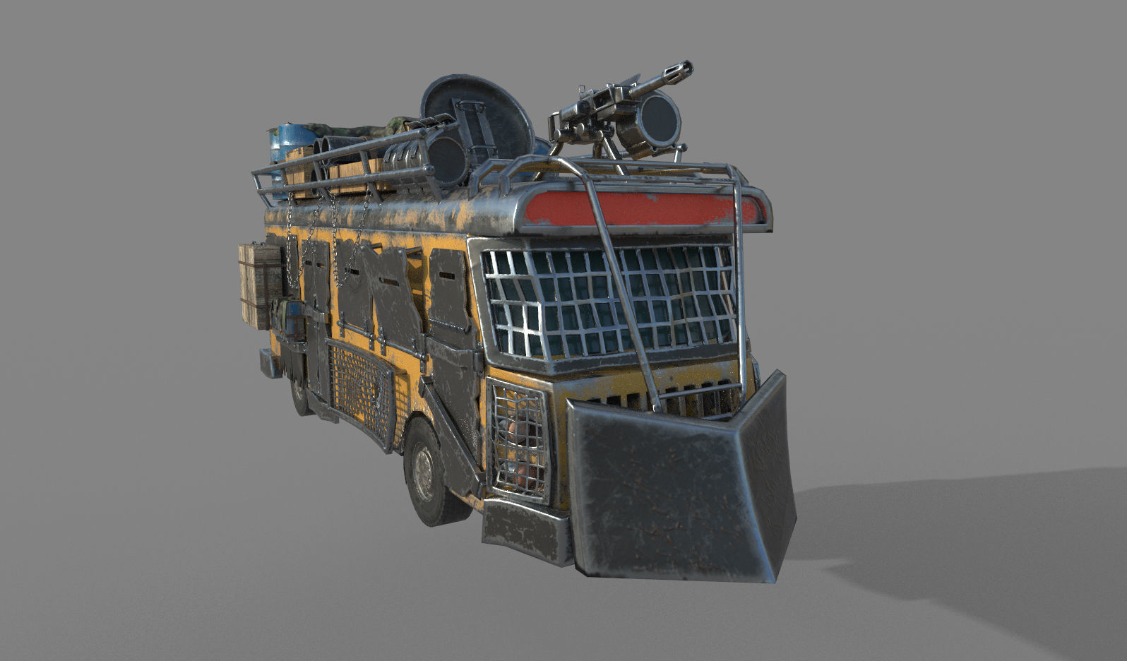 Apocalypse bus Free low-poly 3D model_1