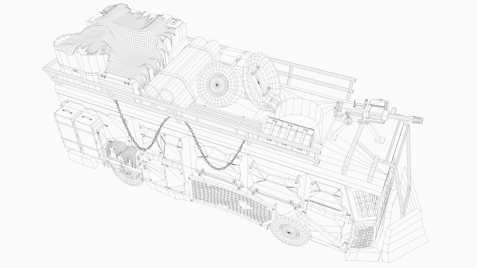 Apocalypse bus Free low-poly 3D model_9