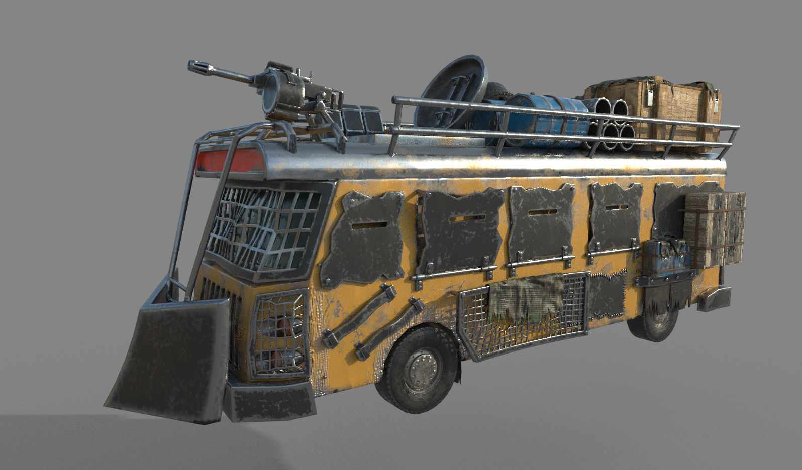 Apocalypse bus Free low-poly 3D model_2