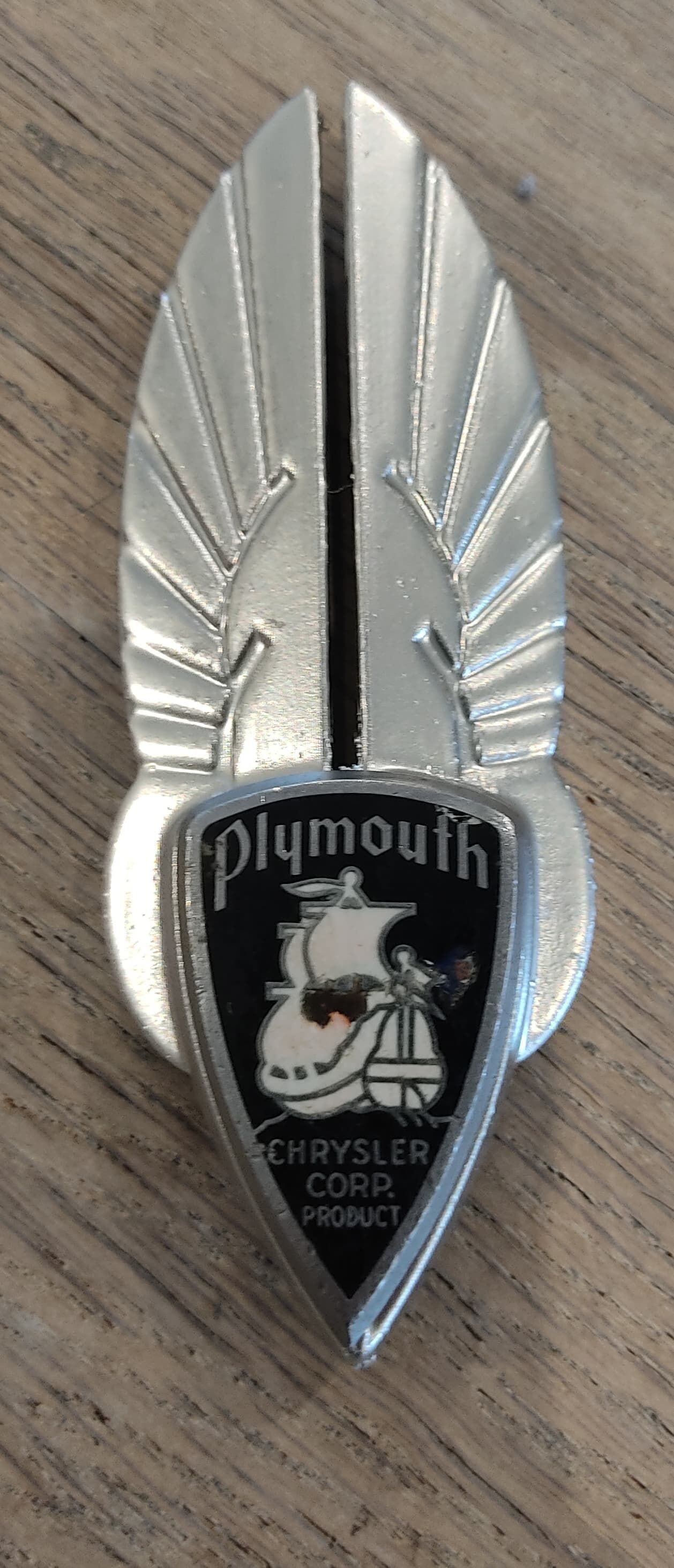 Plymouth 1935 Hood Badge Emblem 3D print model_1