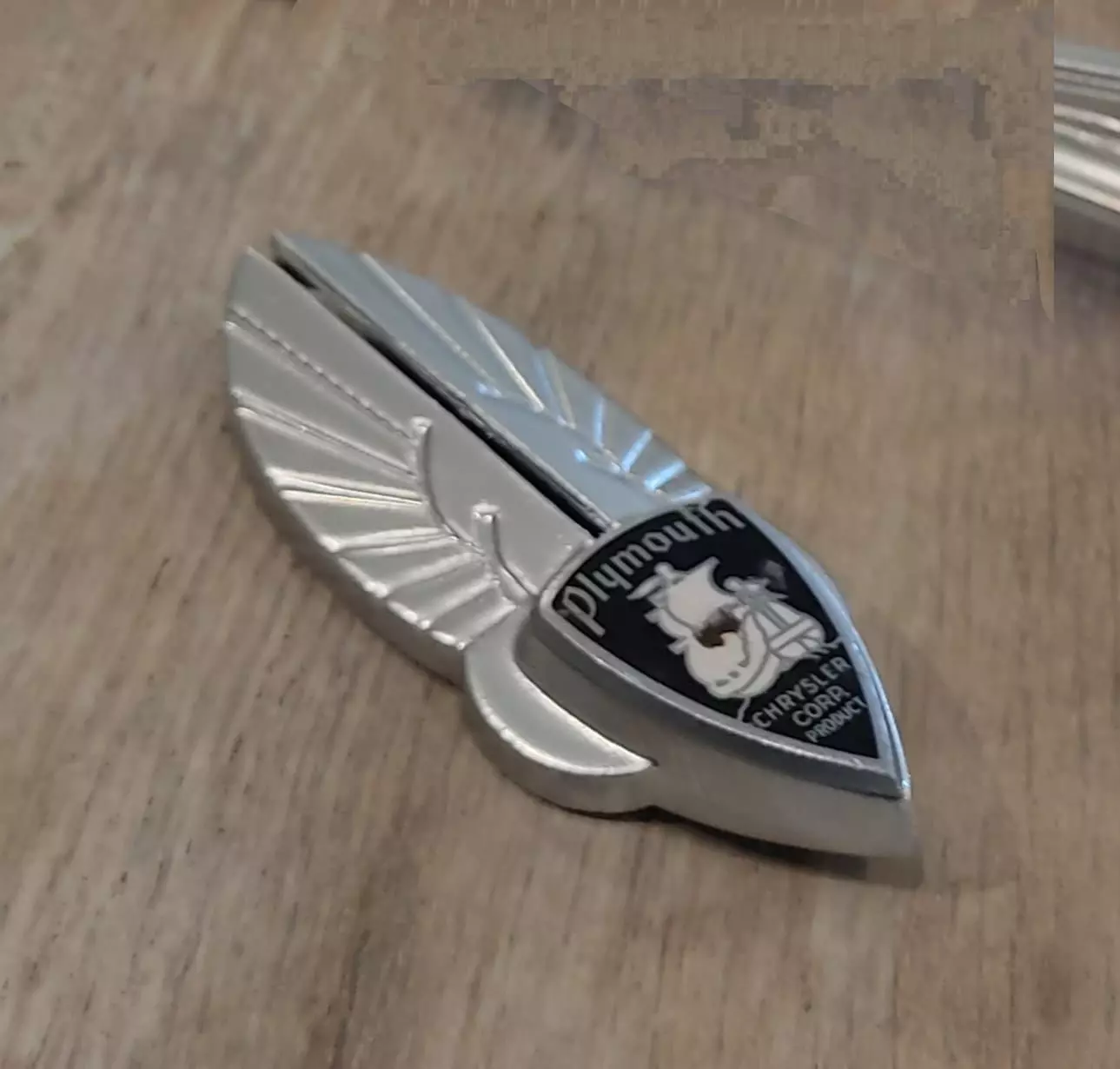 Plymouth 1935 Hood Badge Emblem 3D print model_0