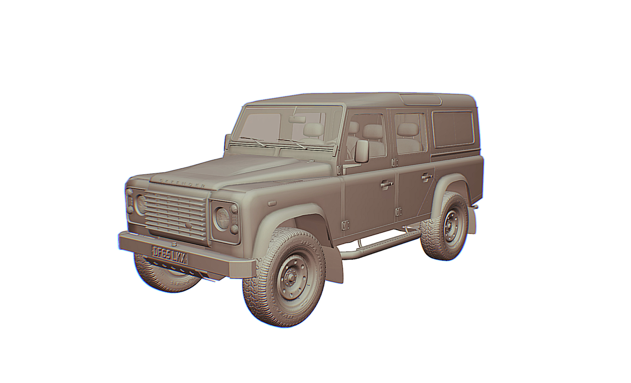 Land Rover Defender 110 Low-poly 3D model_17