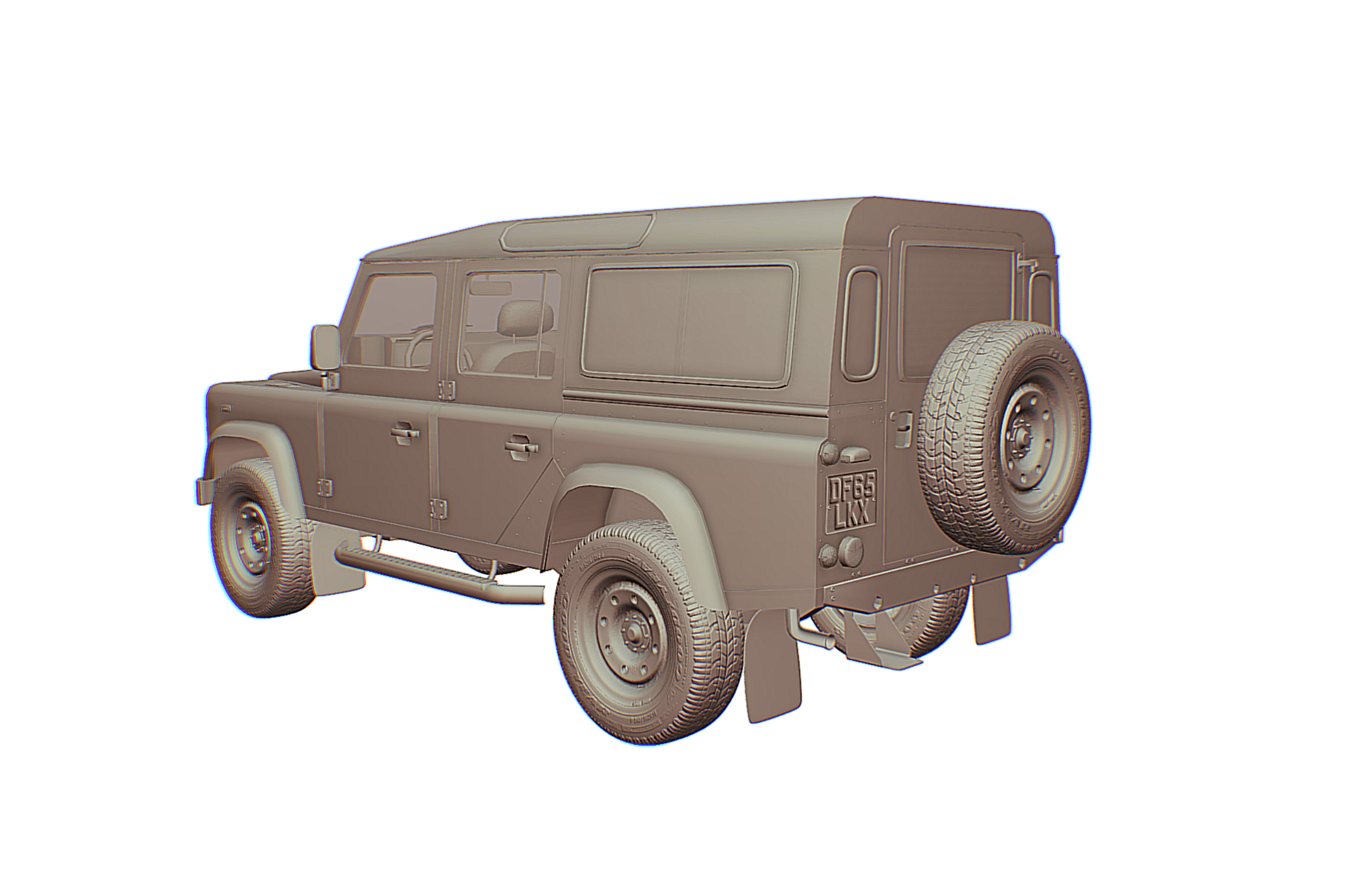 Land Rover Defender 110 Low-poly 3D model_18