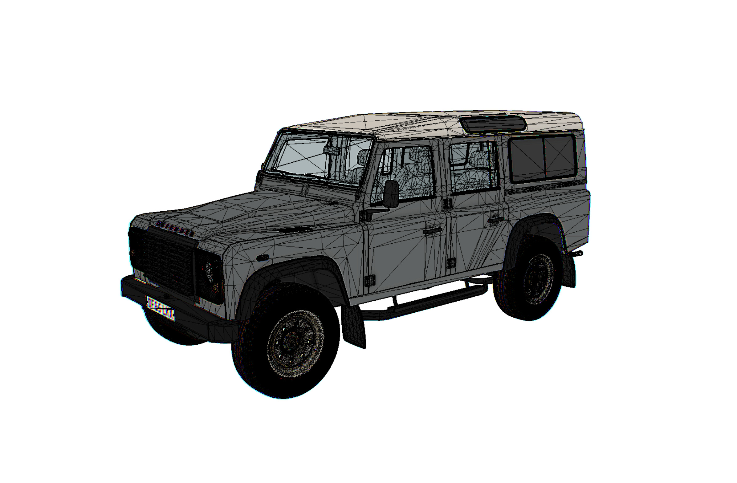 Land Rover Defender 110 Low-poly 3D model_13