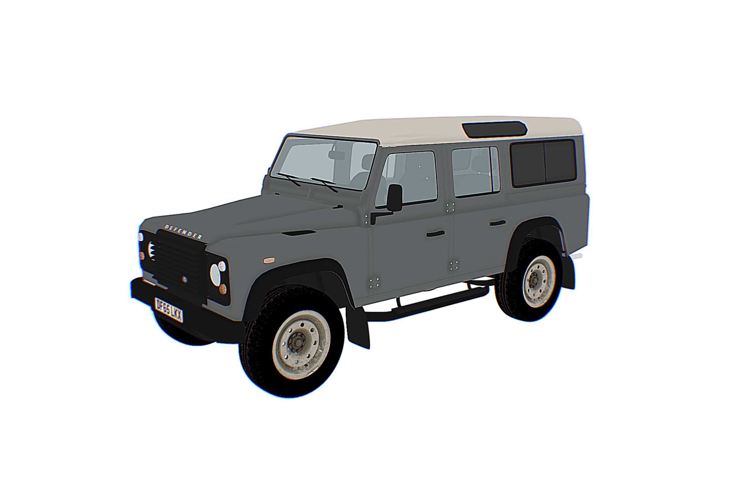 Land Rover Defender 110 Low-poly 3D model_3