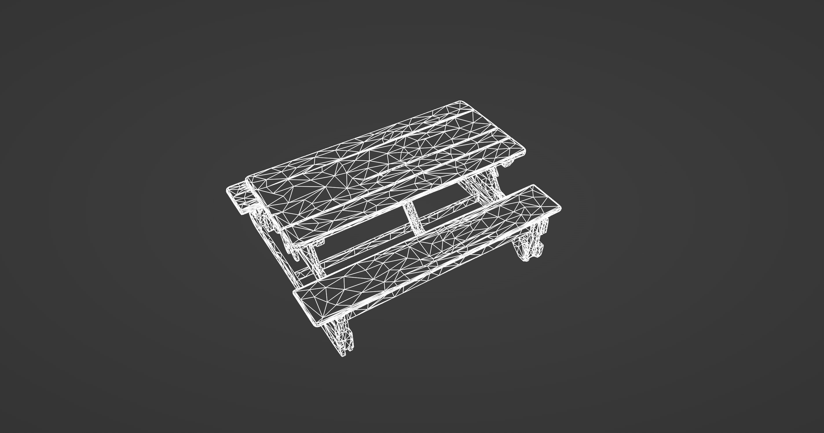 Folding Wooden Picnic Table with Attached Benches 3D model_12