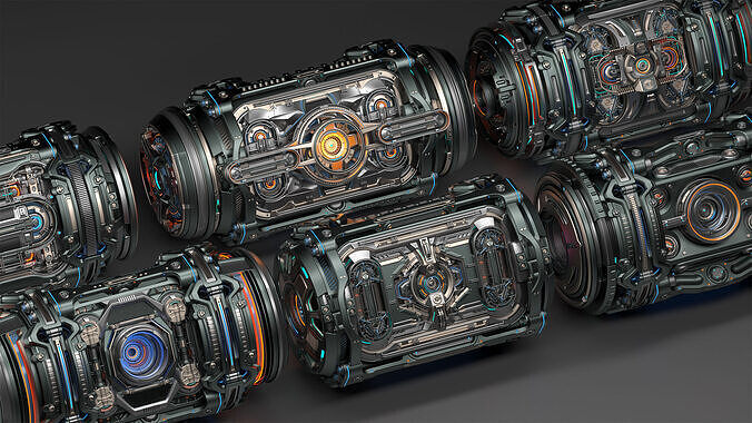 Sci-Fi Elements Kitbash - Full Pack 3D model