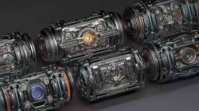 Sci-Fi Elements Kitbash - Full Pack 3D model