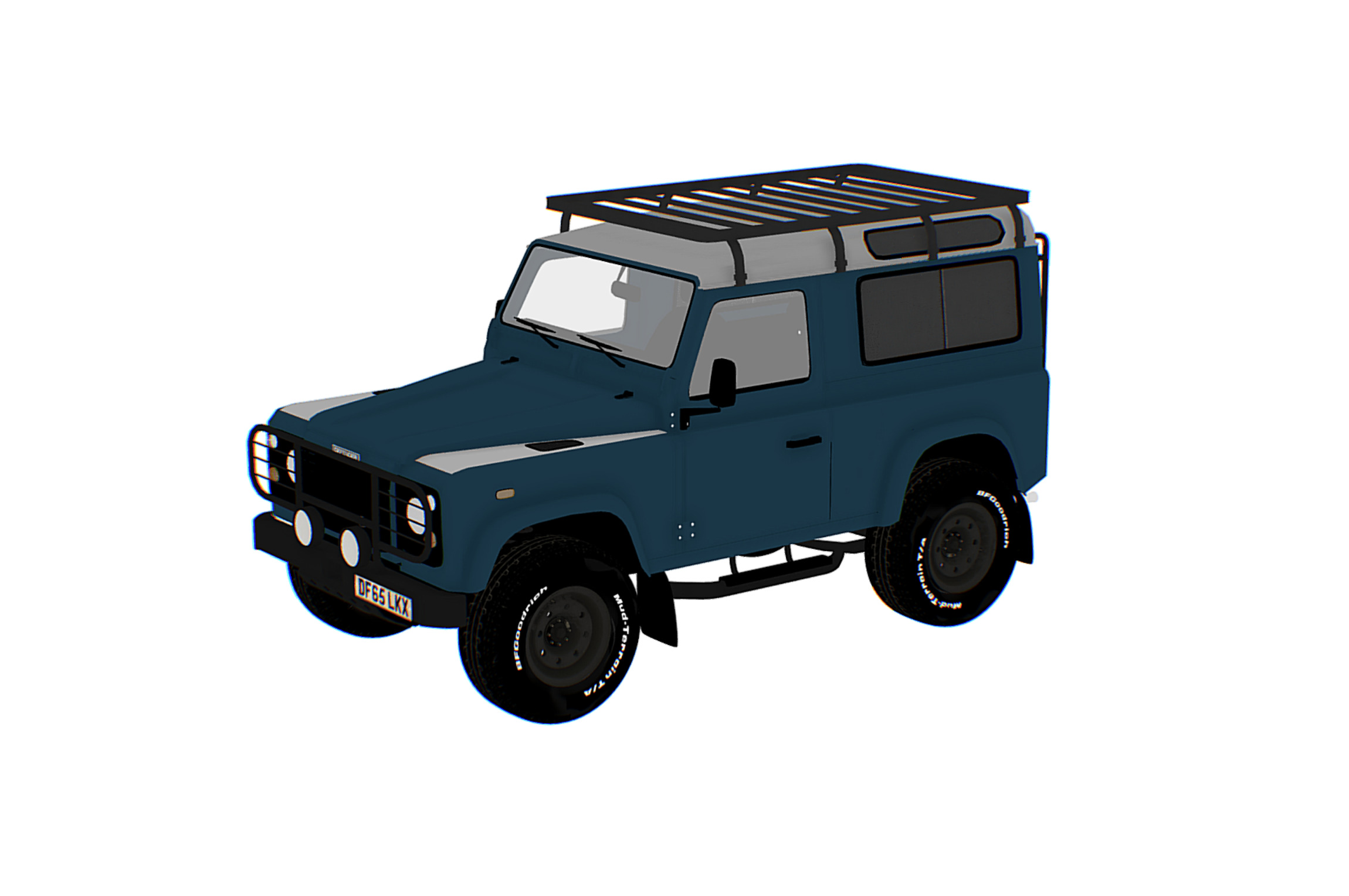 Land Rover Defender 90 Low-poly 3D model_5