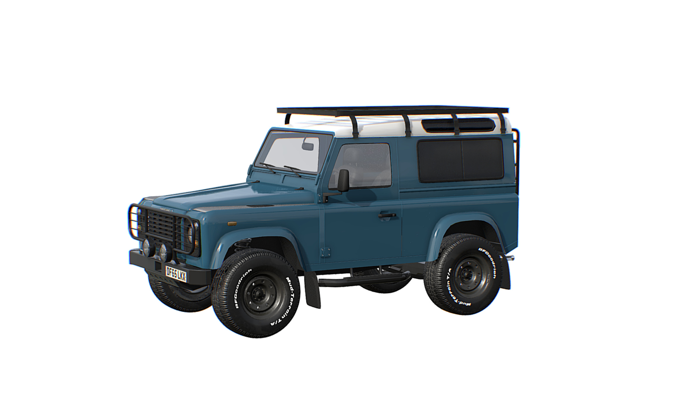 Land Rover Defender 90 Low-poly 3D model_8