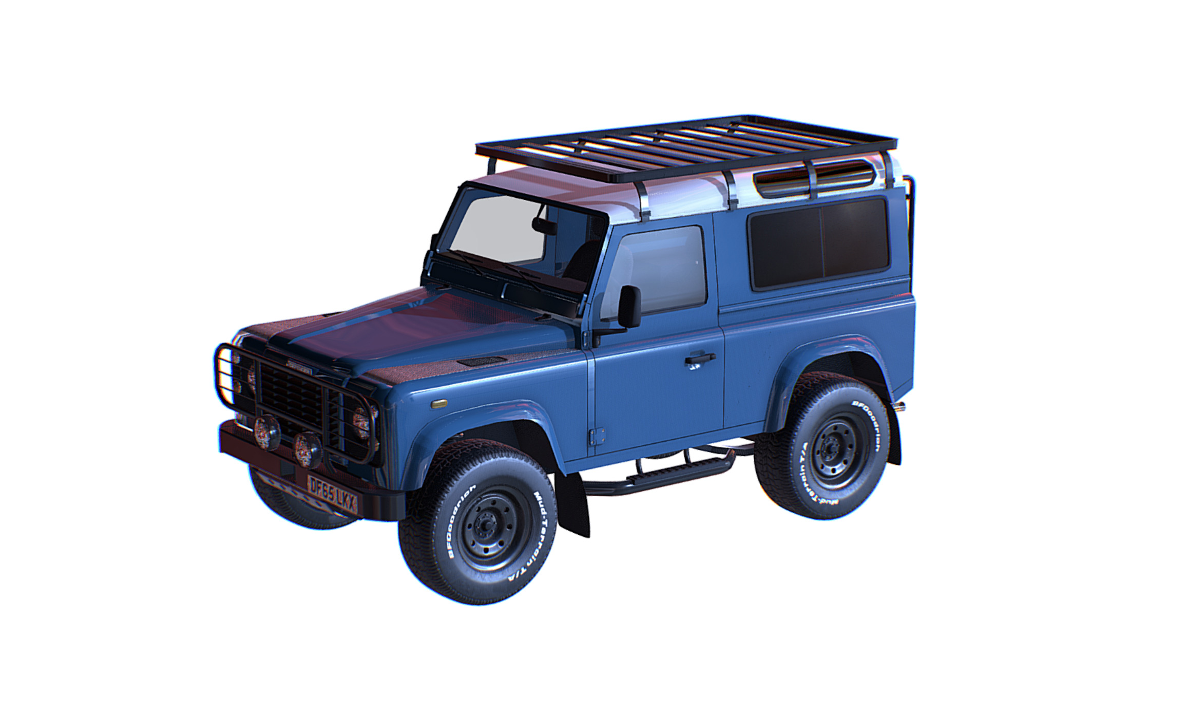 Land Rover Defender 90 Low-poly 3D model_3