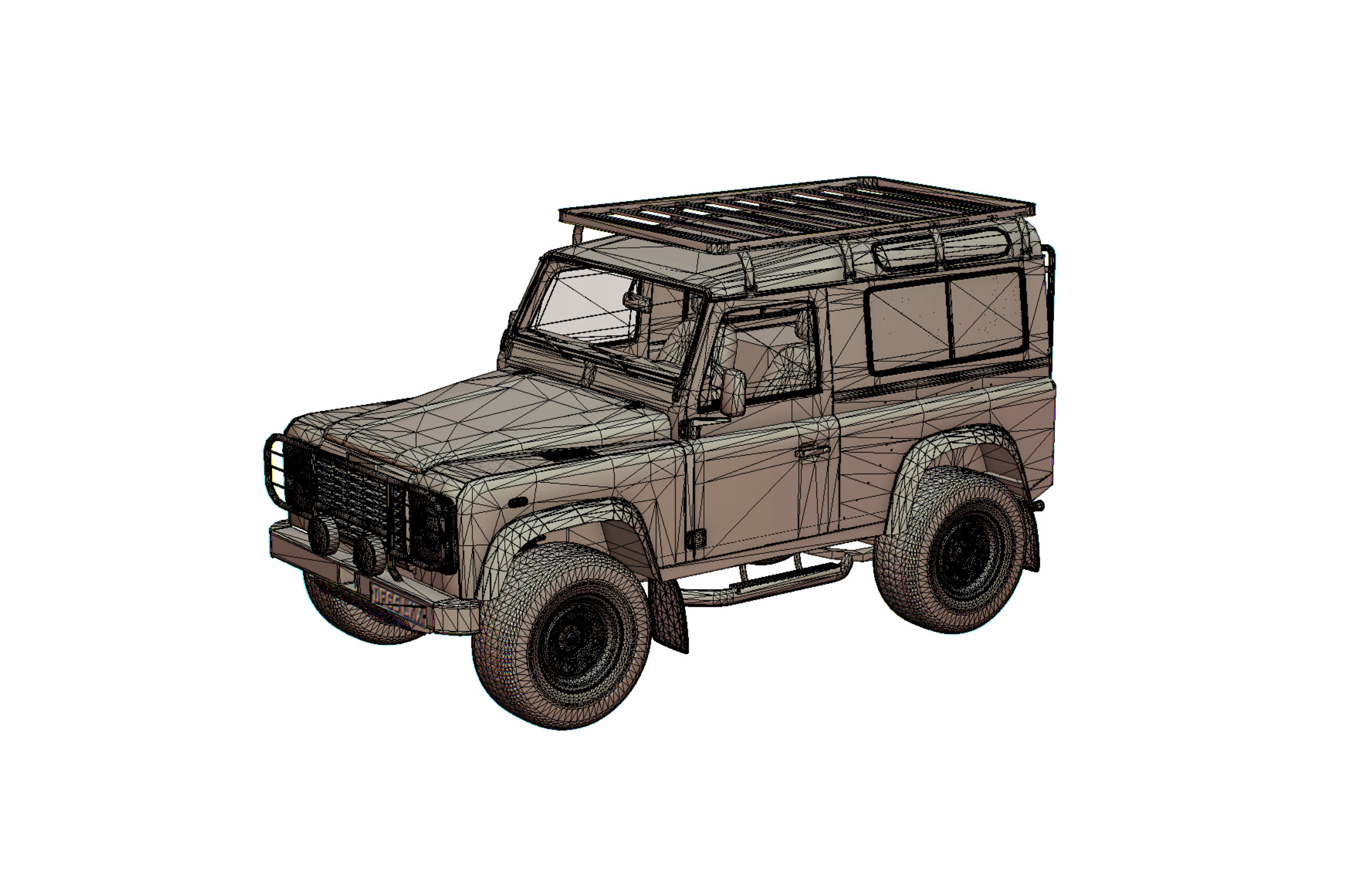 Land Rover Defender 90 Low-poly 3D model_6
