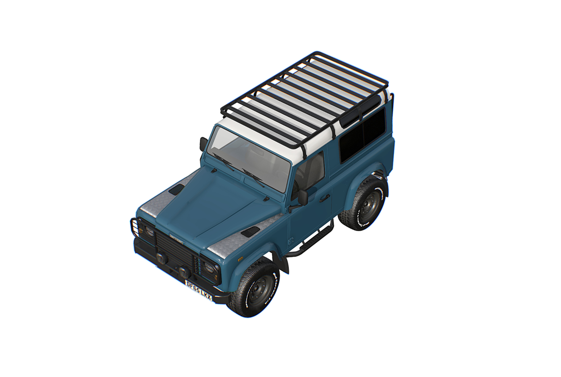 Land Rover Defender 90 Low-poly 3D model_10