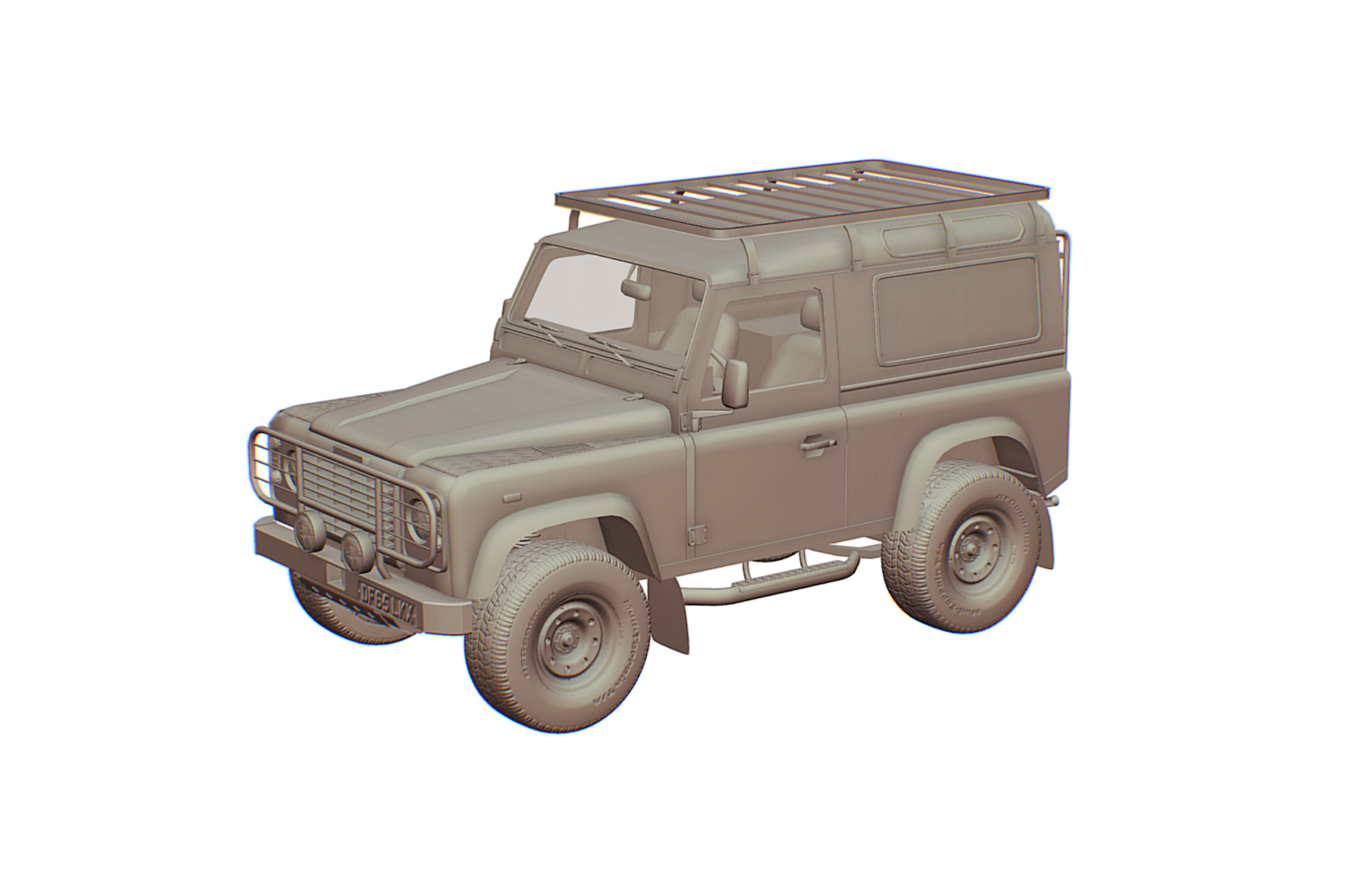 Land Rover Defender 90 Low-poly 3D model_4