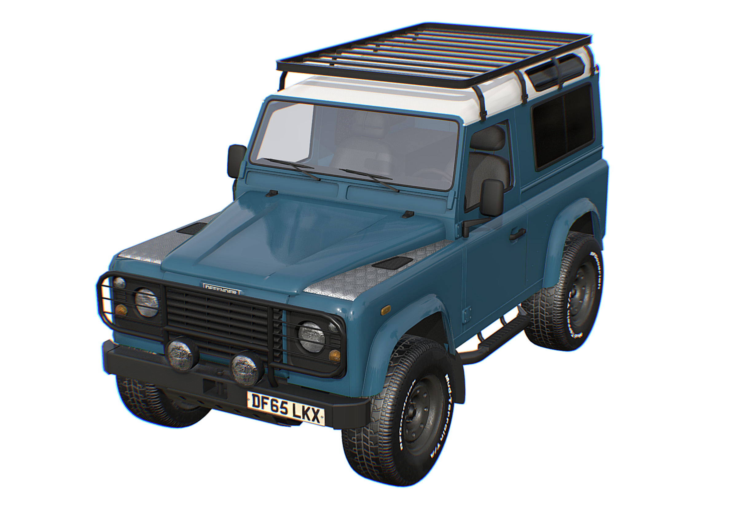 Land Rover Defender 90 Low-poly 3D model_2