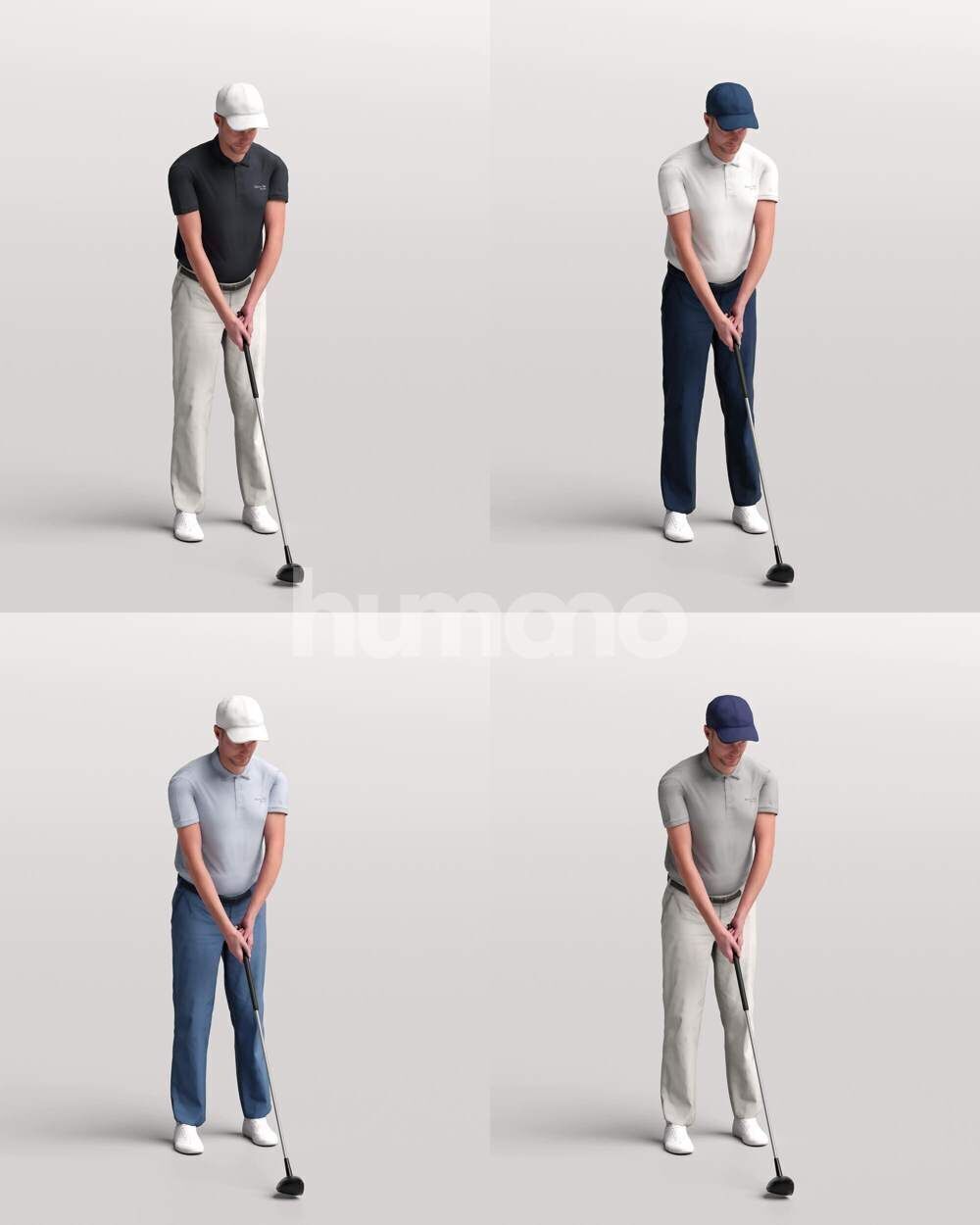 Humano 12 - Collection 2308-GOLF XL-SHOOTING -32 x 3D models  3D model_46