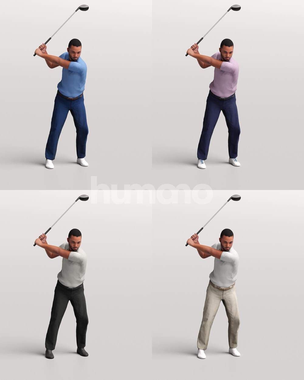 Humano 12 - Collection 2308-GOLF XL-SHOOTING -32 x 3D models  3D model_52