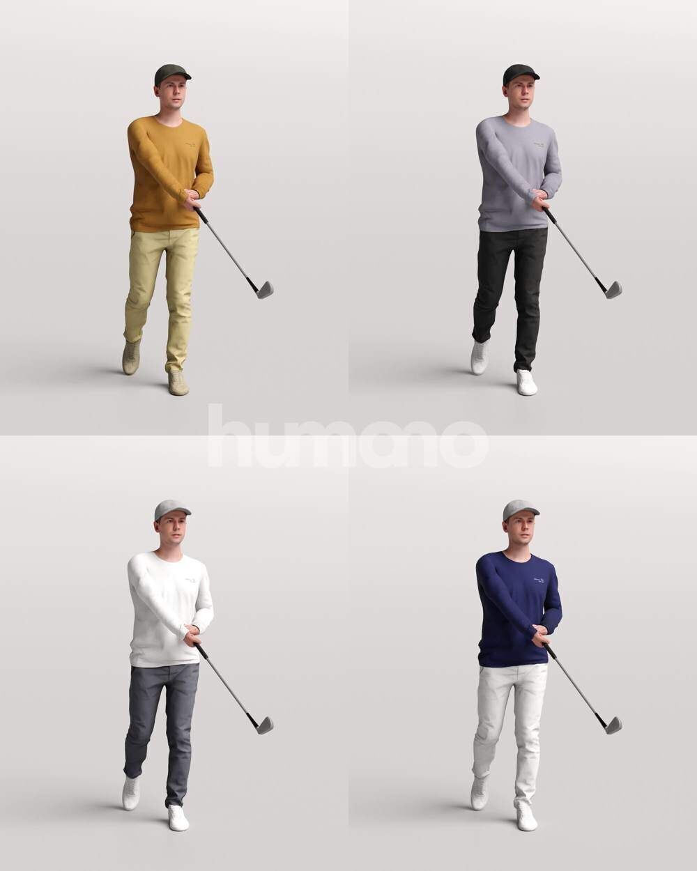 Humano 12 - Collection 2308-GOLF XL-SHOOTING -32 x 3D models  3D model_42