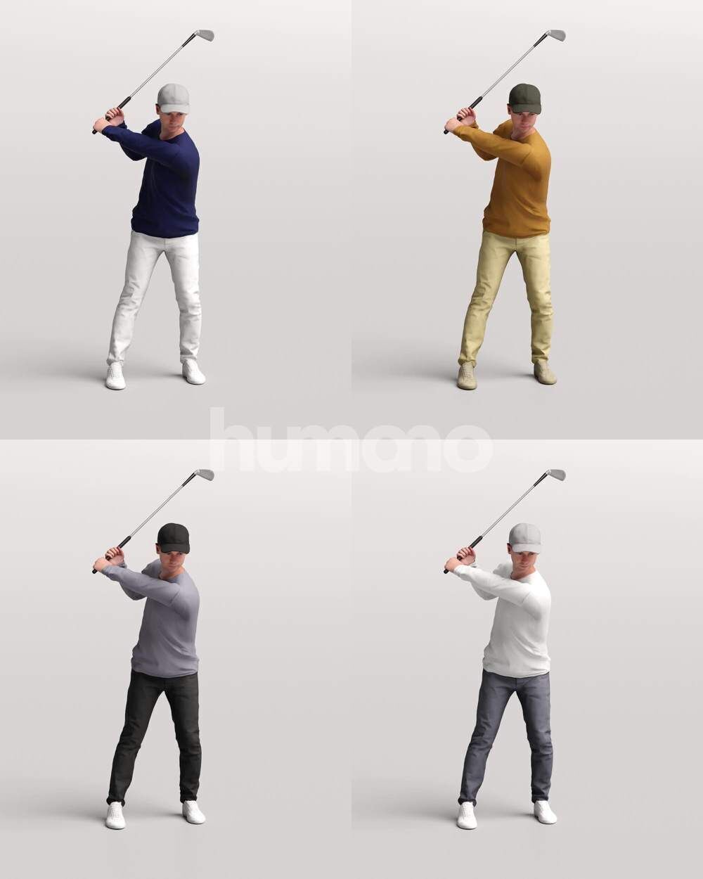 Humano 12 - Collection 2308-GOLF XL-SHOOTING -32 x 3D models  3D model_43