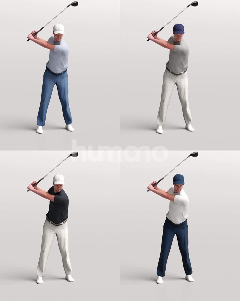 Humano 12 - Collection 2308-GOLF XL-SHOOTING -32 x 3D models  3D model_48