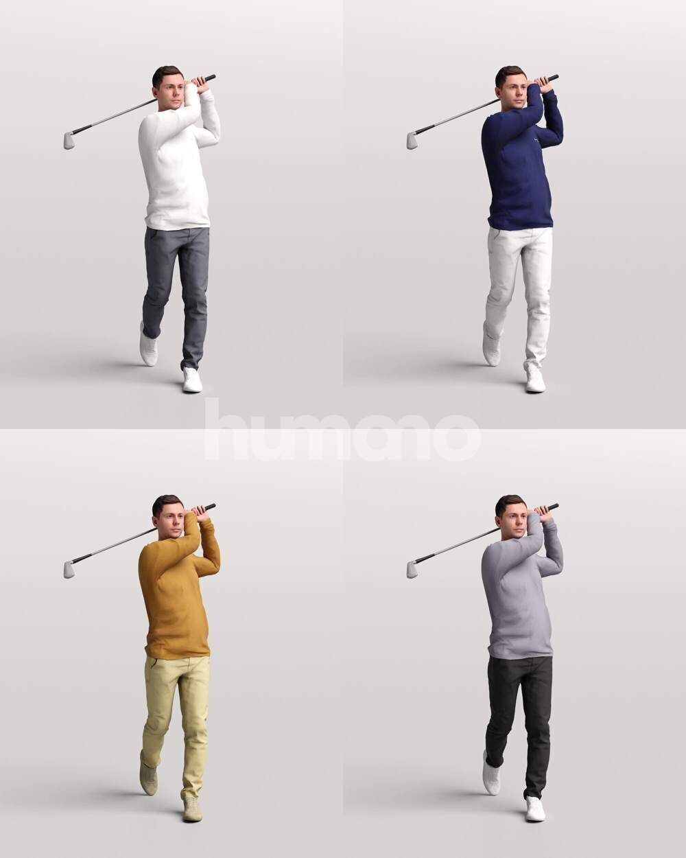 Humano 12 - Collection 2308-GOLF XL-SHOOTING -32 x 3D models  3D model_40
