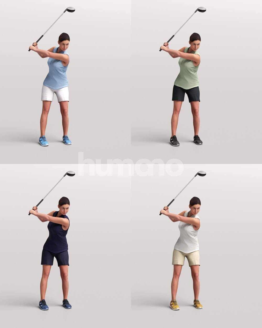 Humano 12 - Collection 2308-GOLF XL-SHOOTING -32 x 3D models  3D model_38