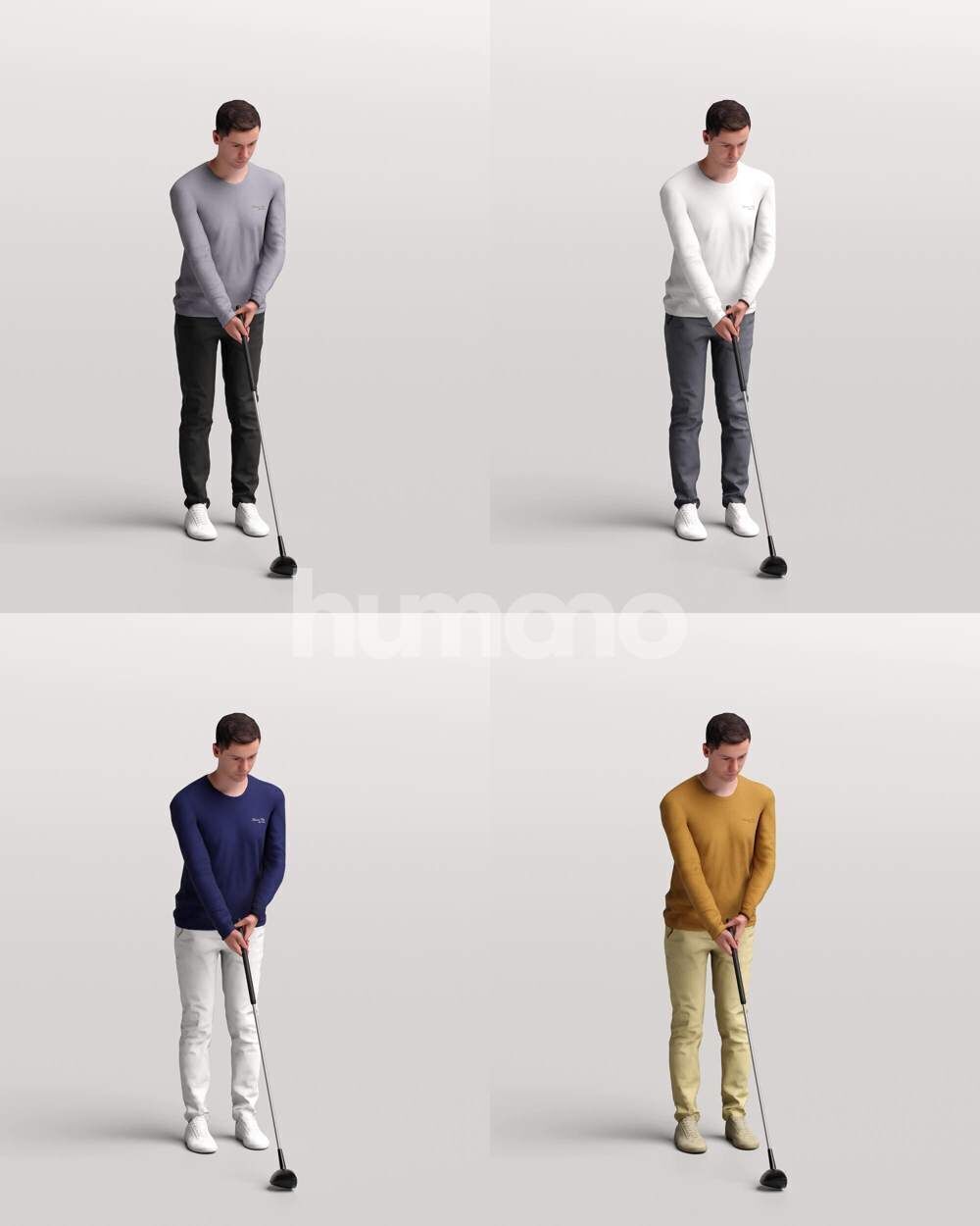 Humano 12 - Collection 2308-GOLF XL-SHOOTING -32 x 3D models  3D model_41