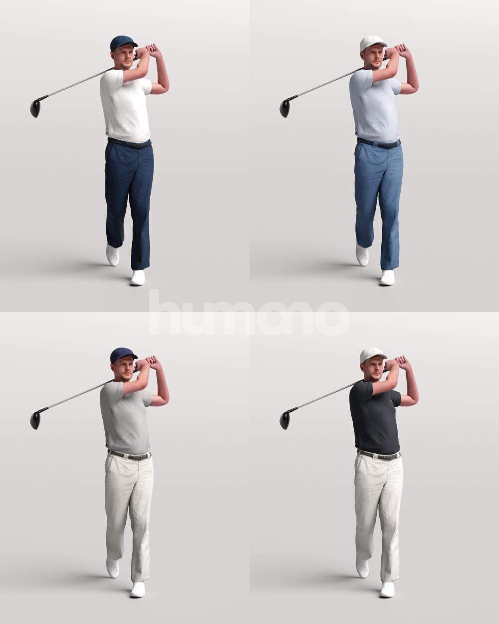 Humano 12 - Collection 2308-GOLF XL-SHOOTING -32 x 3D models  3D model_44