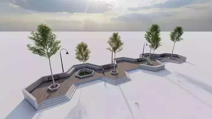 public park-Private Park Landscape 3D model