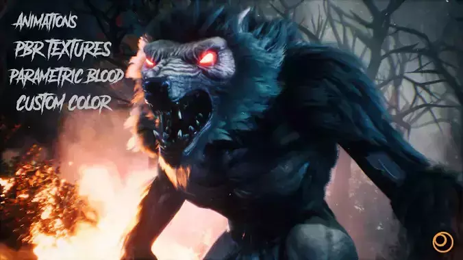 Savage Werewolf - Rigged and Animated Low-poly 3D model