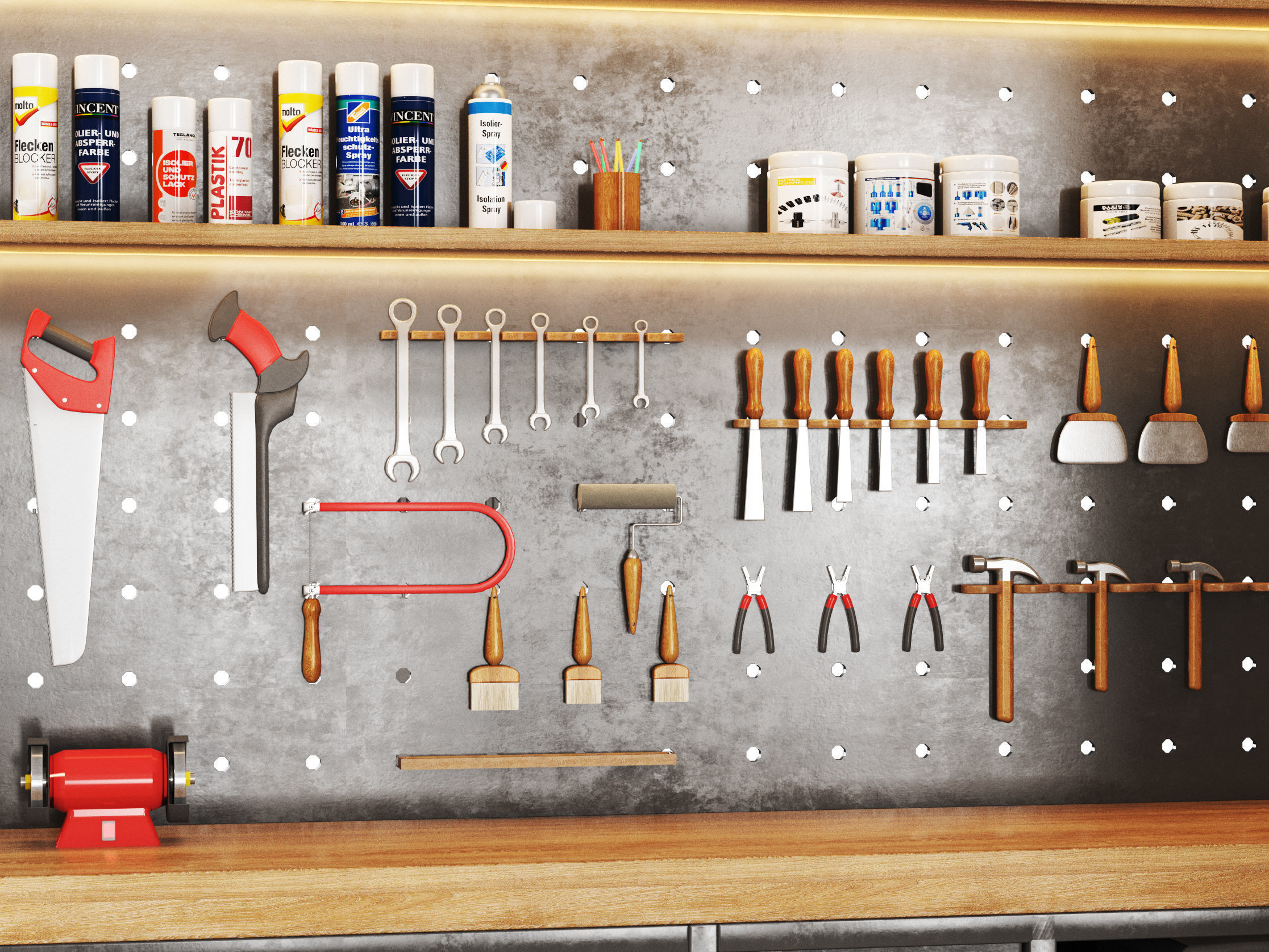 worktools workshop  garage tools 3D Model Collection_4