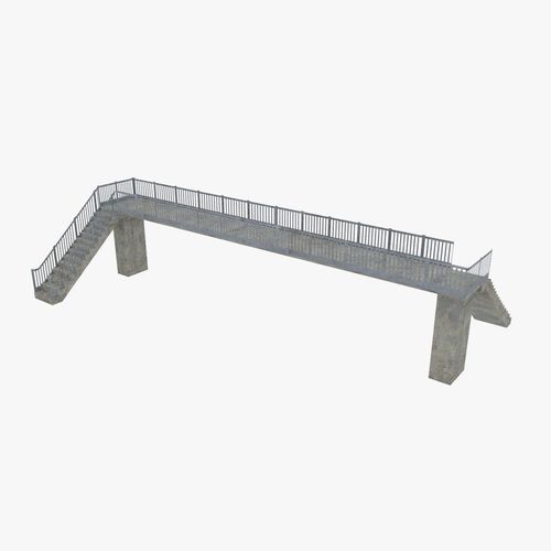Pedestrian bridge footbridge - low poly Low-poly 3D model
