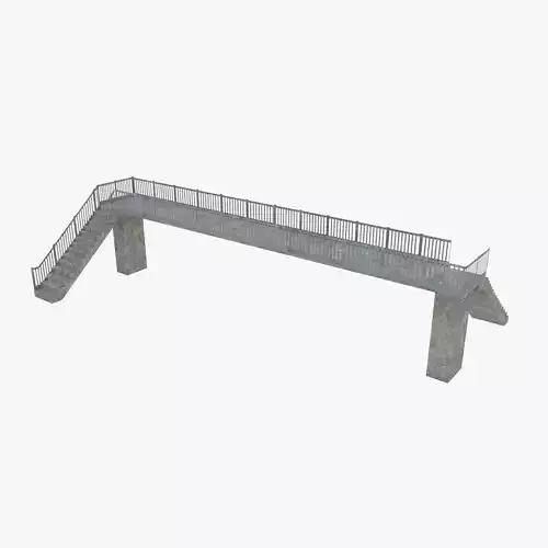 Pedestrian bridge footbridge - low poly