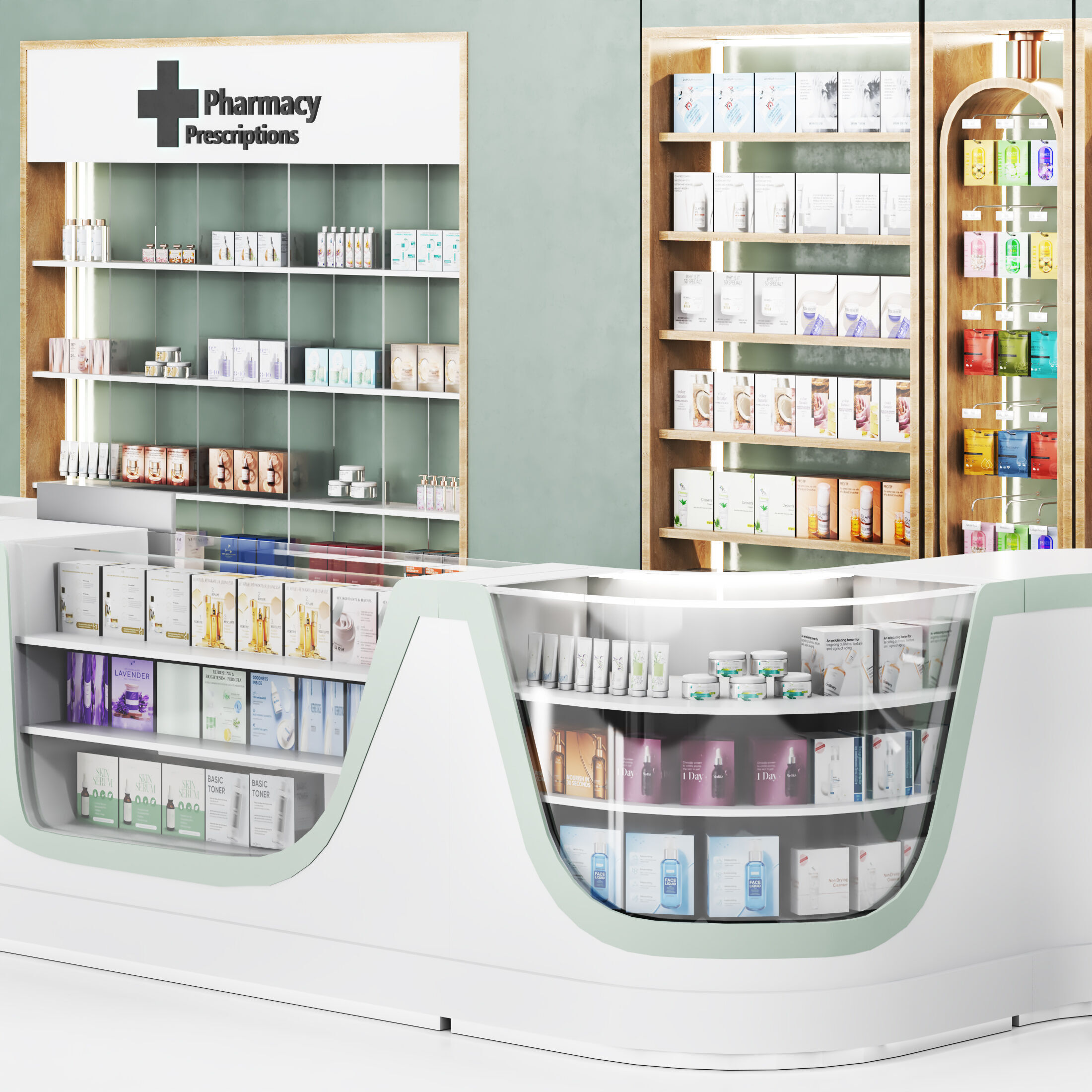 pharmacy 03  drugstore showcase Low-poly 3D model_7