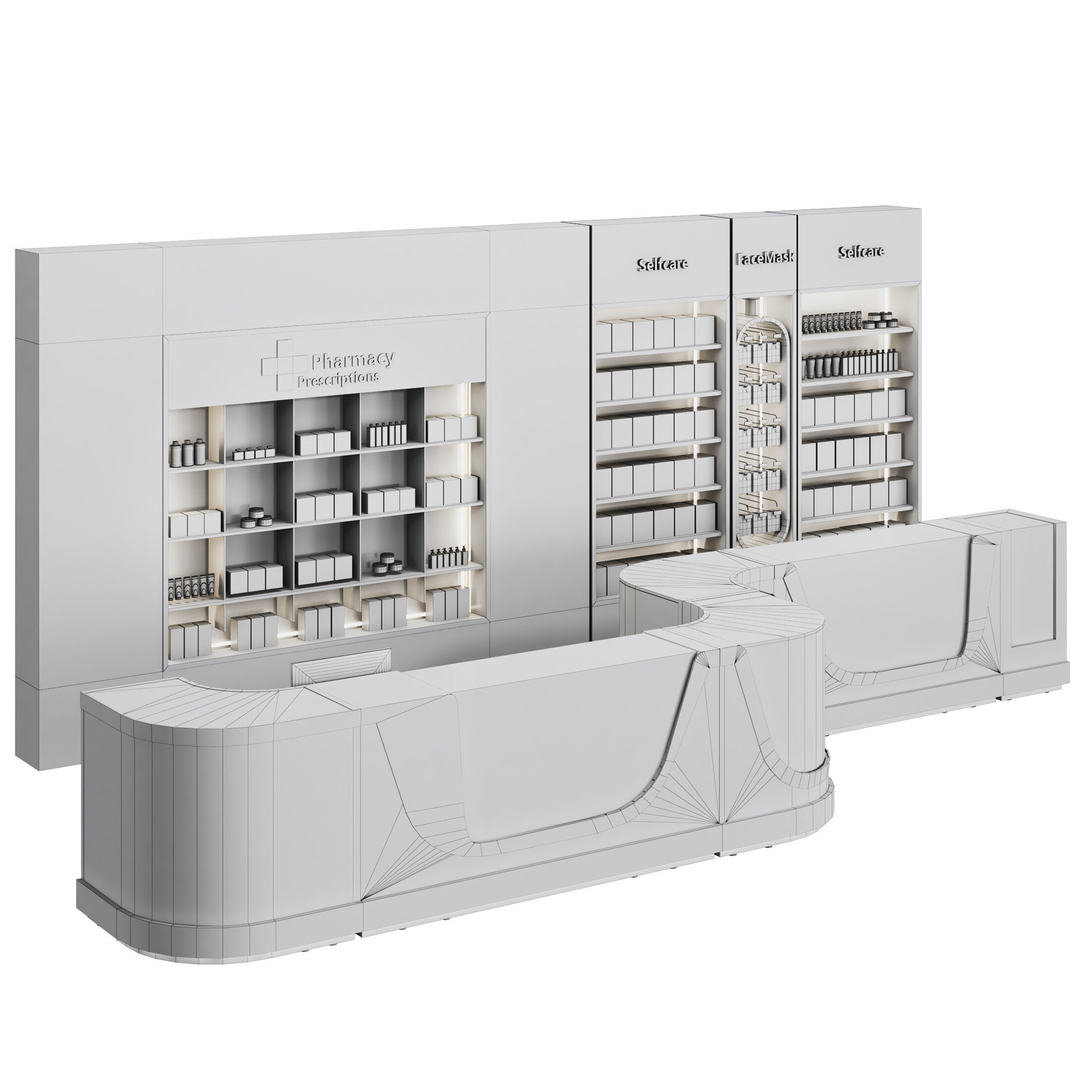 pharmacy 03  drugstore showcase Low-poly 3D model_8