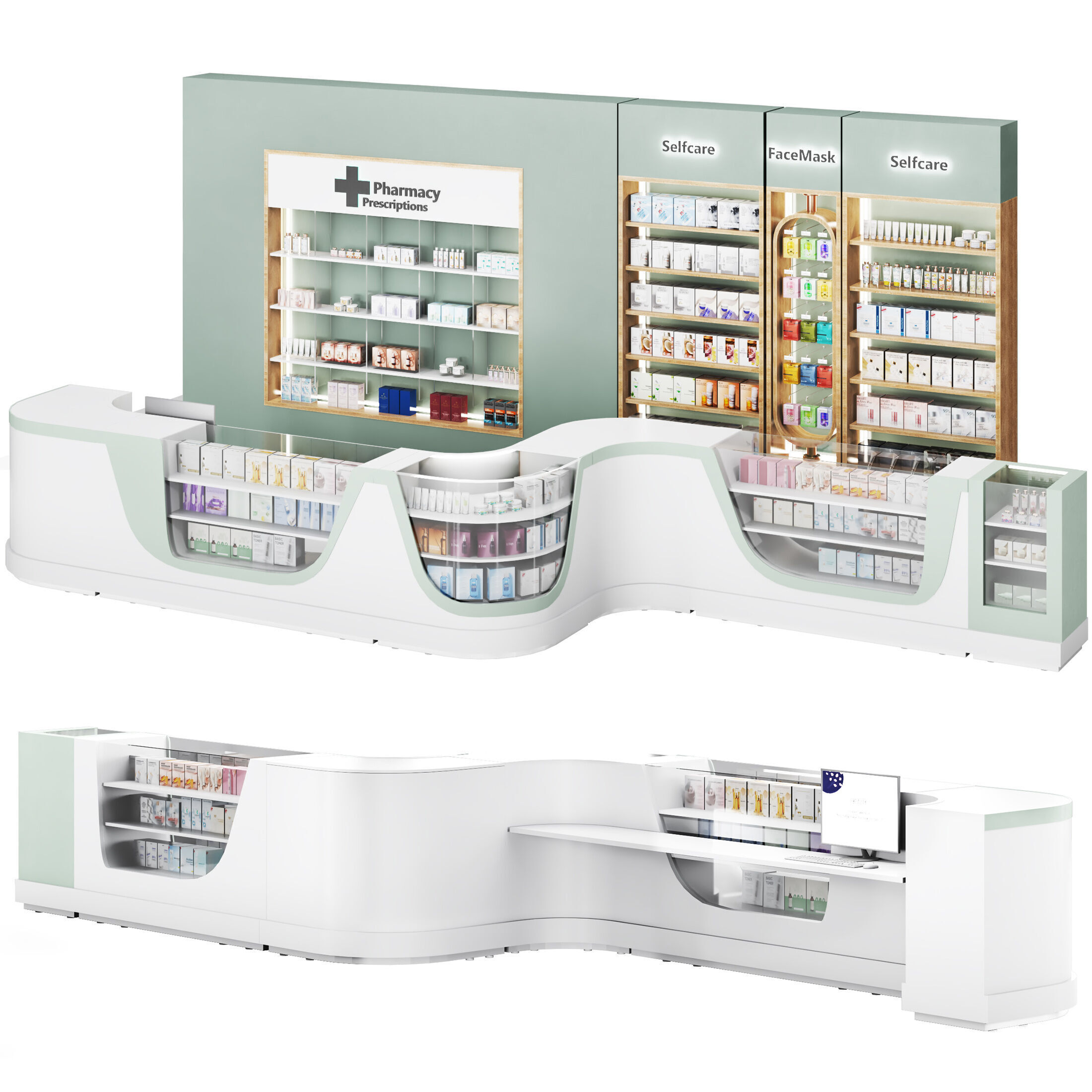 pharmacy 03  drugstore showcase Low-poly 3D model_2