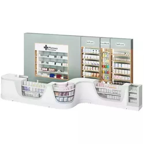 pharmacy 03  drugstore showcase Low-poly 3D model