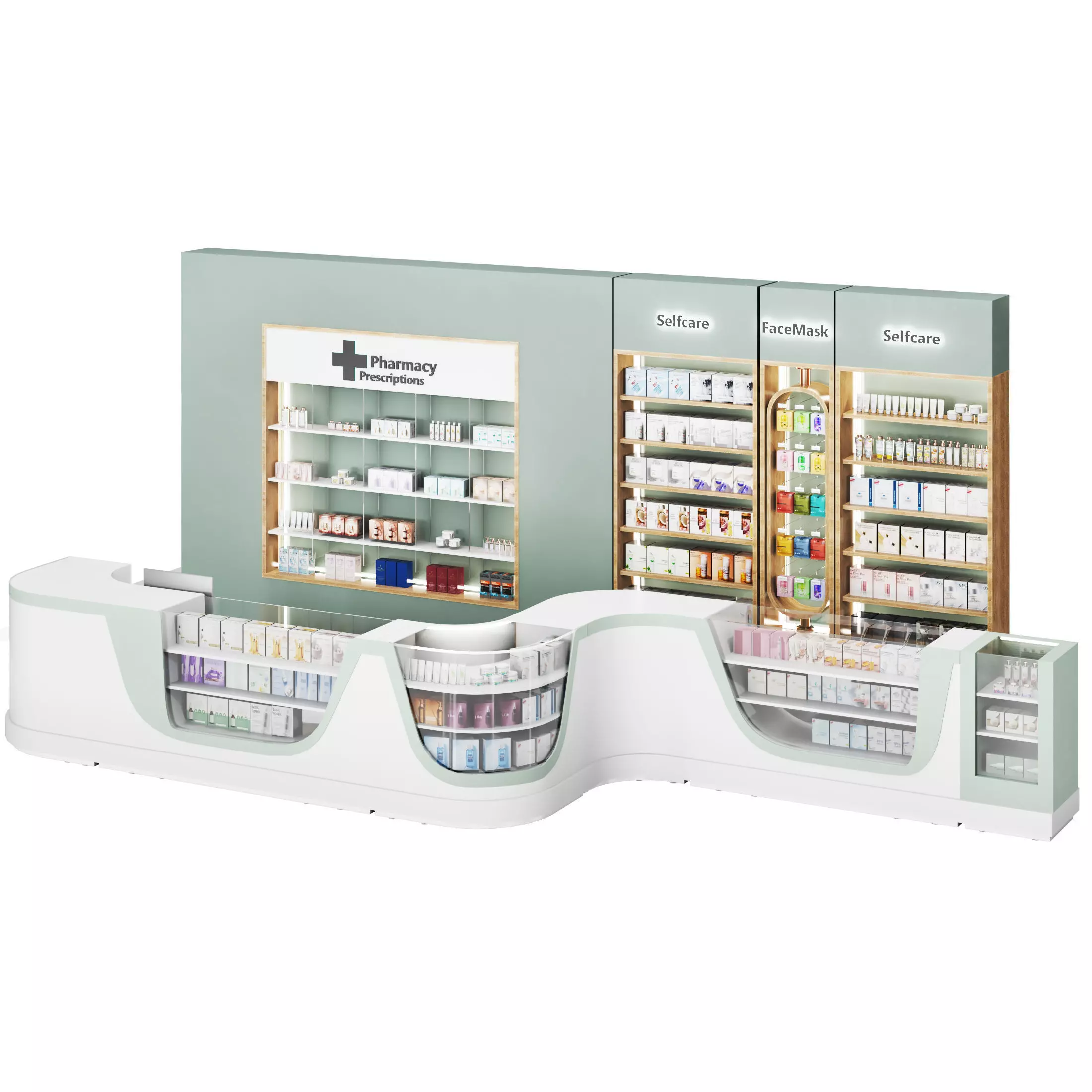 pharmacy 03  drugstore showcase Low-poly 3D model_0