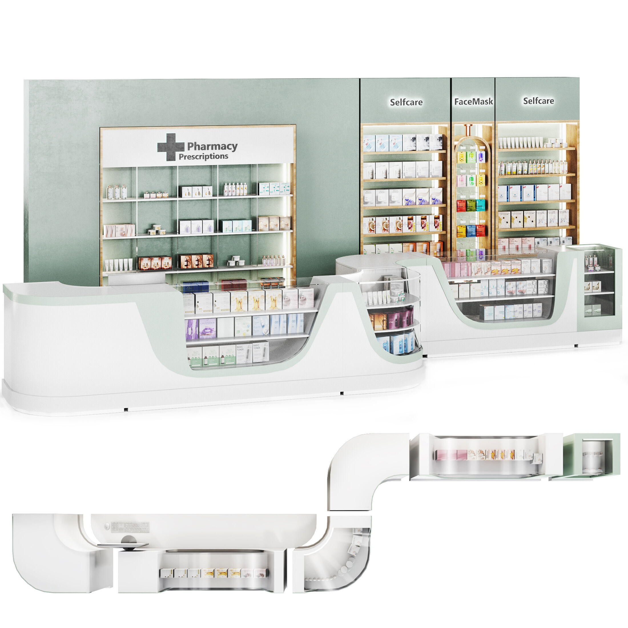 pharmacy 03  drugstore showcase Low-poly 3D model_3