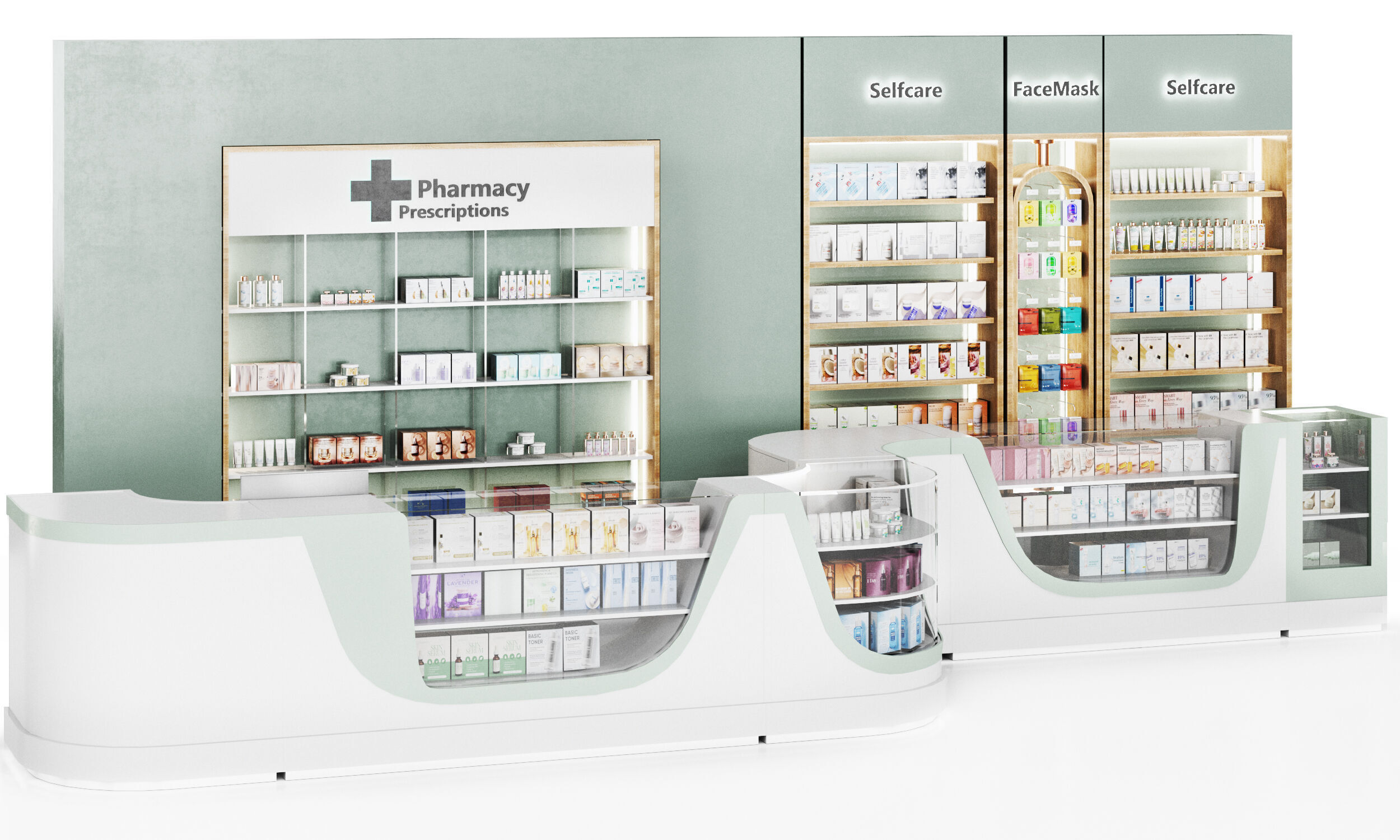 pharmacy 03  drugstore showcase Low-poly 3D model_1