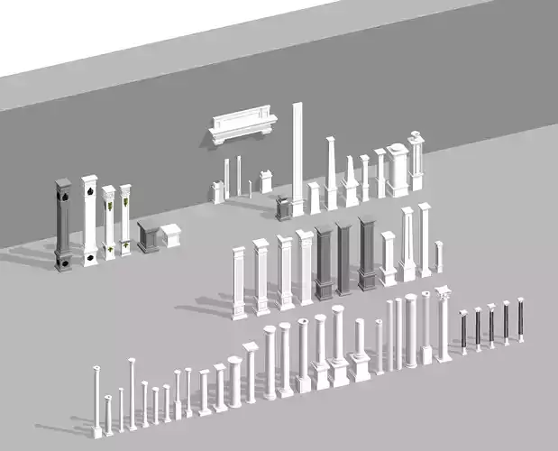 Classic Column Revit Family 3D model