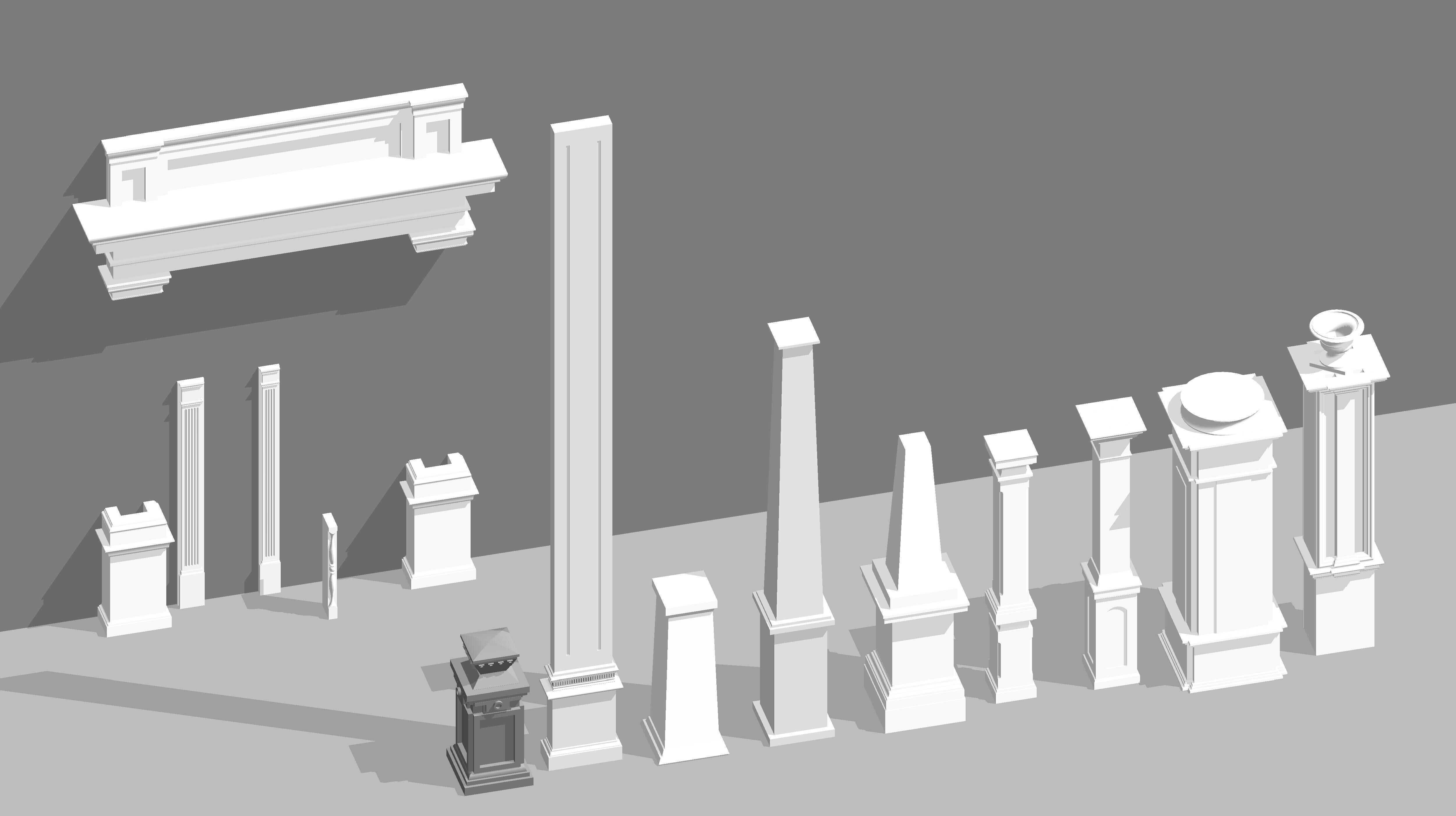 Classic Column Revit Family 3D model_1