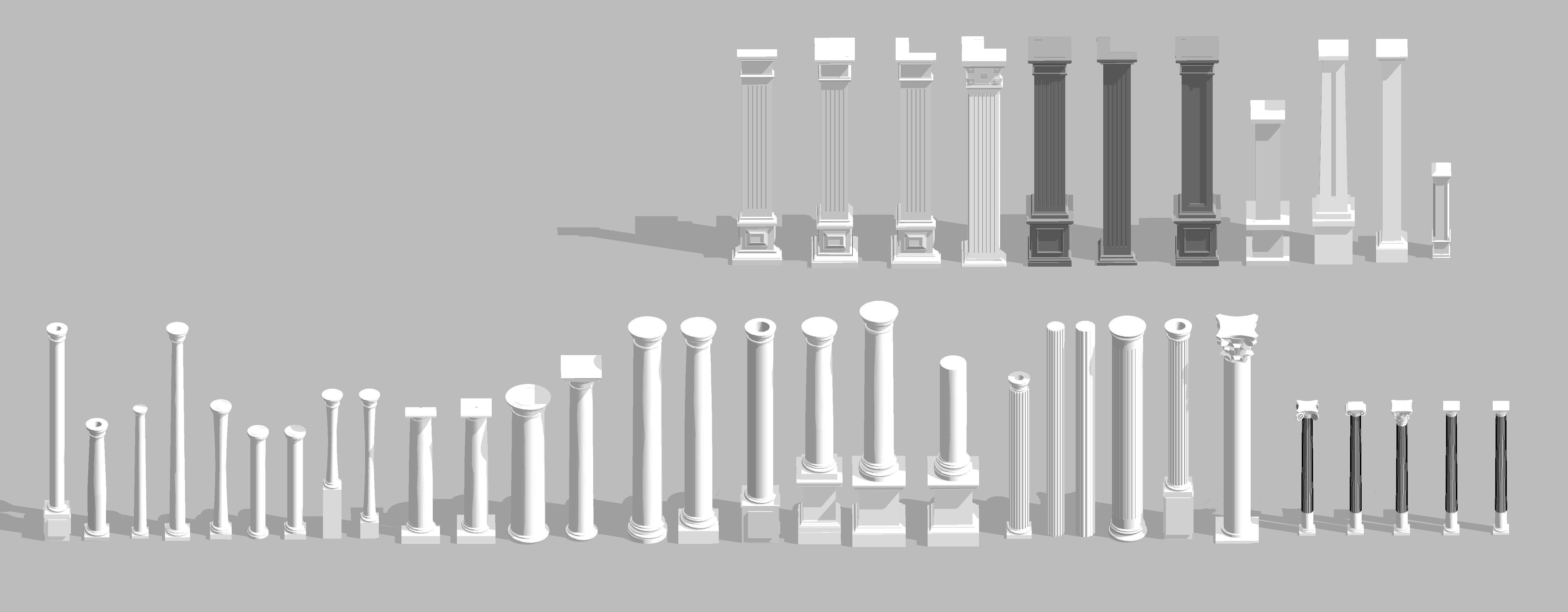 Classic Column Revit Family 3D model_2