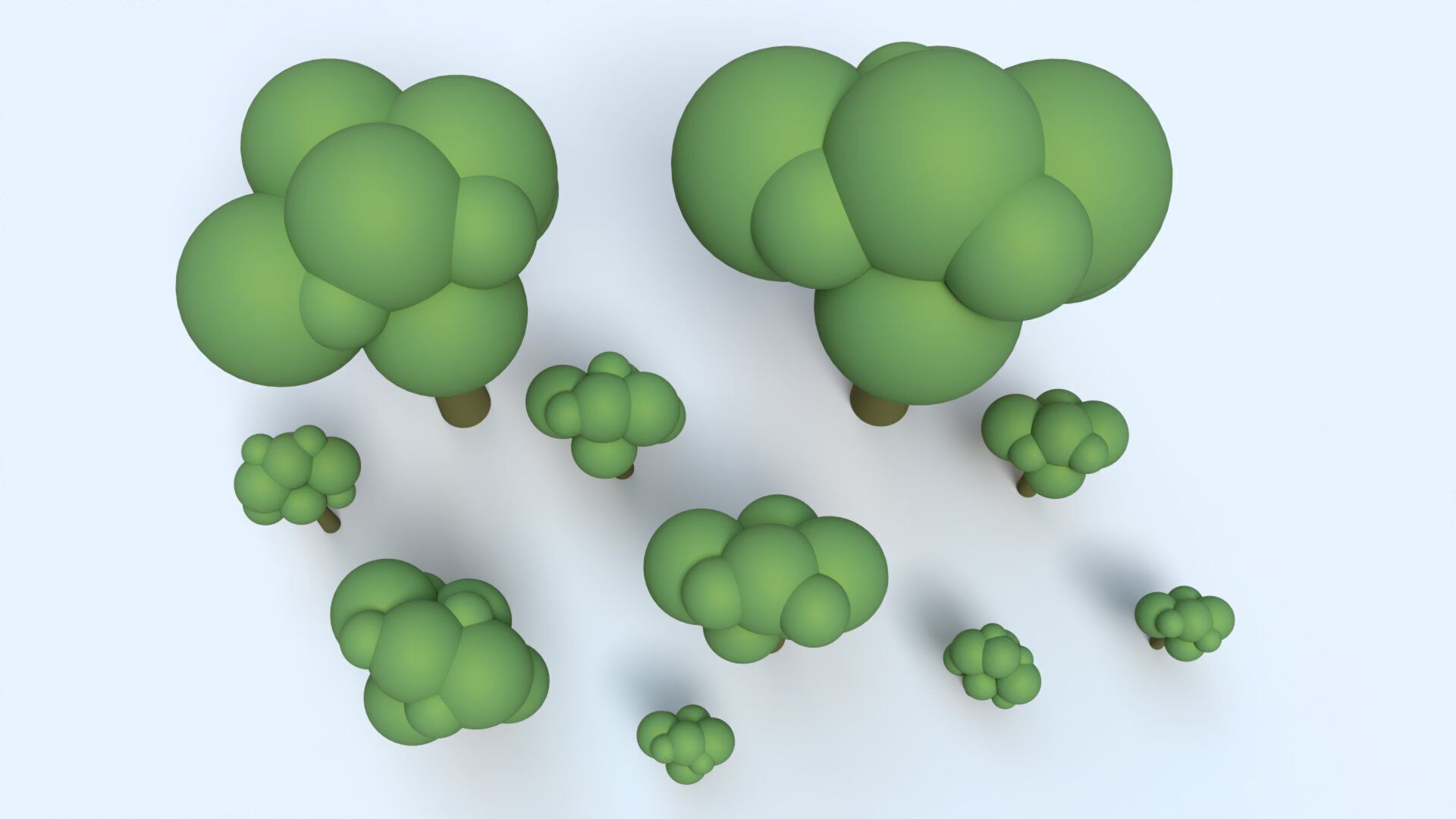 Cartoon Low Poly Trees Low-poly 3D model_1