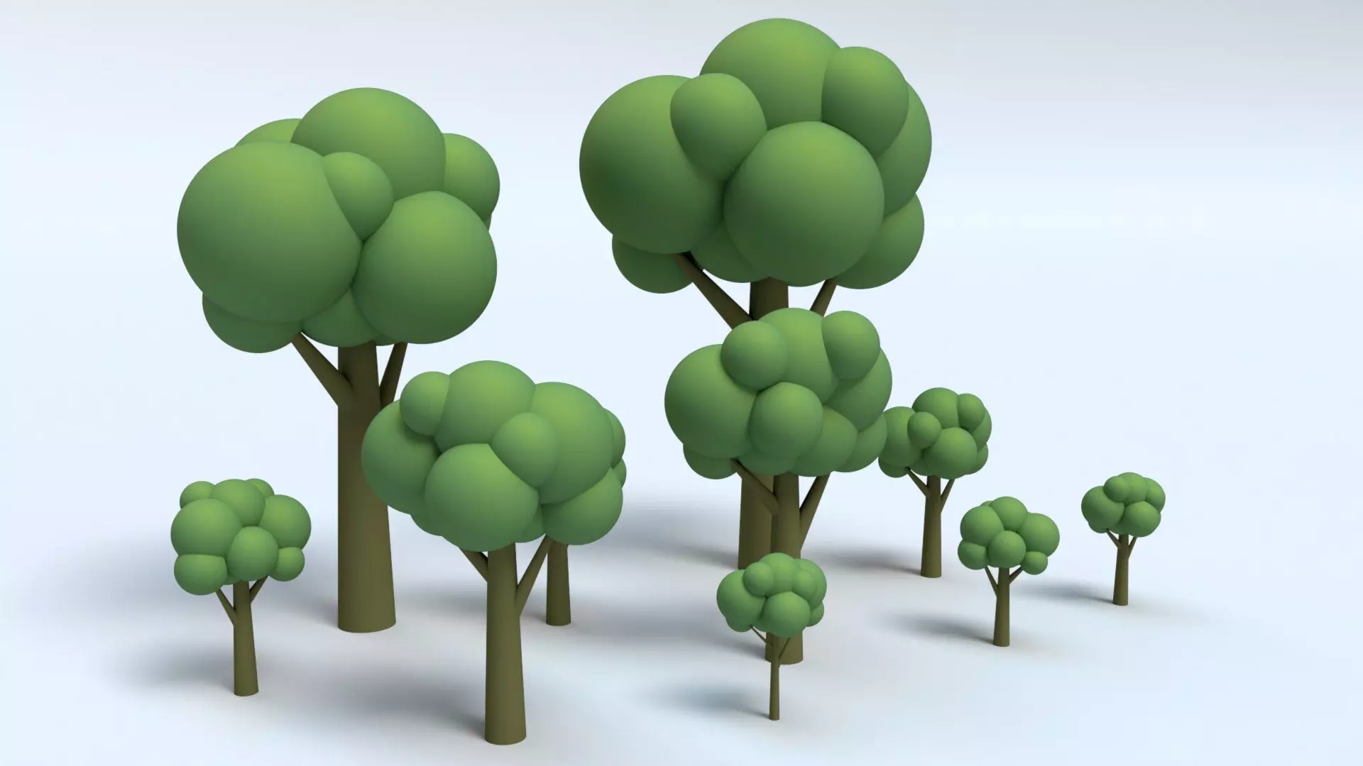 Cartoon Low Poly Trees Low-poly 3D model_0