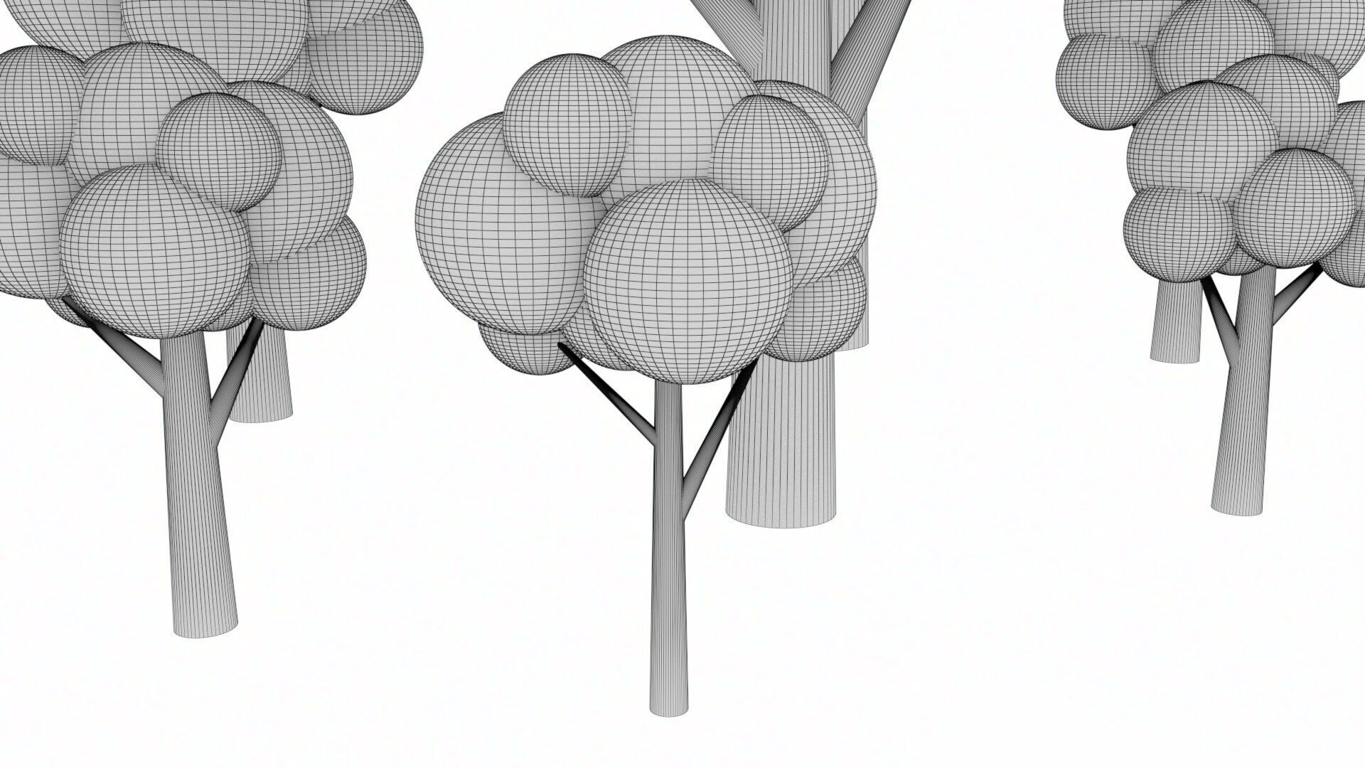 Cartoon Low Poly Trees Low-poly 3D model_19