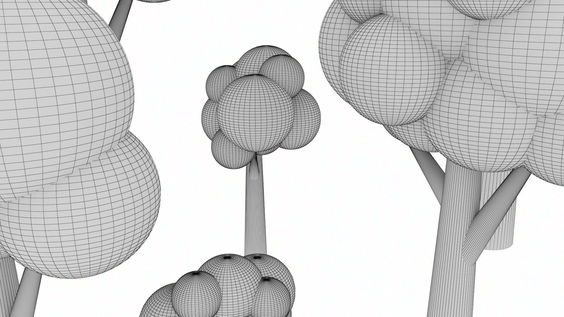 Cartoon Low Poly Trees Low-poly 3D model_21