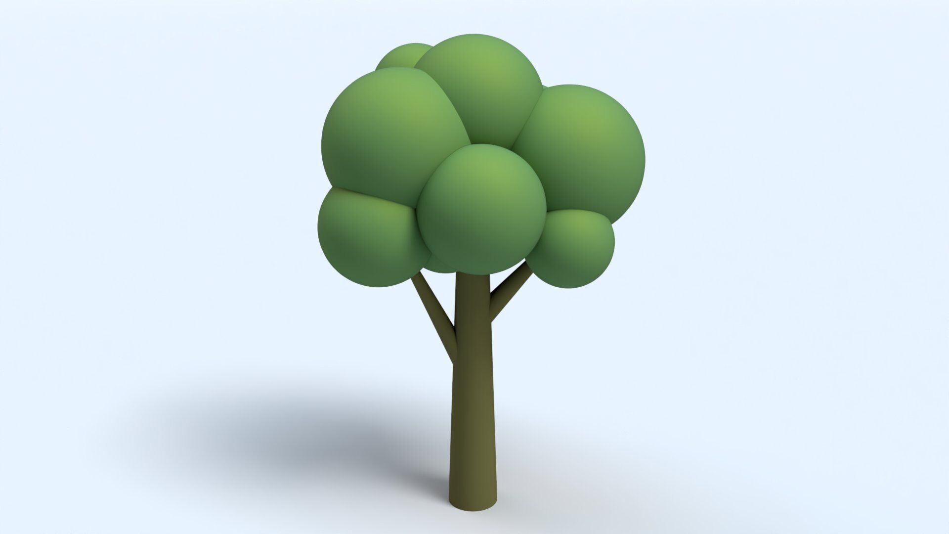 Cartoon Low Poly Trees Low-poly 3D model_2