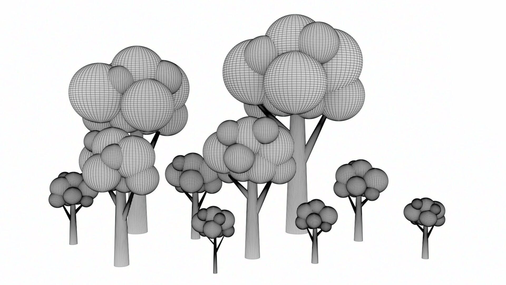 Cartoon Low Poly Trees Low-poly 3D model_22
